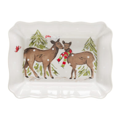 Mísa zapékací 36x26cm, DEER FRIENDS, bílá  (ZCF-DF641-WHI)